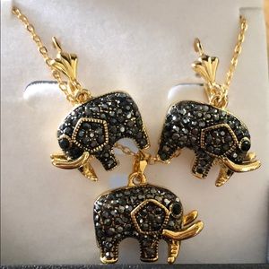 CBC Fine Jewelry Elephant Set 18K GP